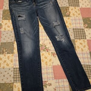 Size 12 Short American Eagle Outfitters Distressed Dark Wash Jeggings